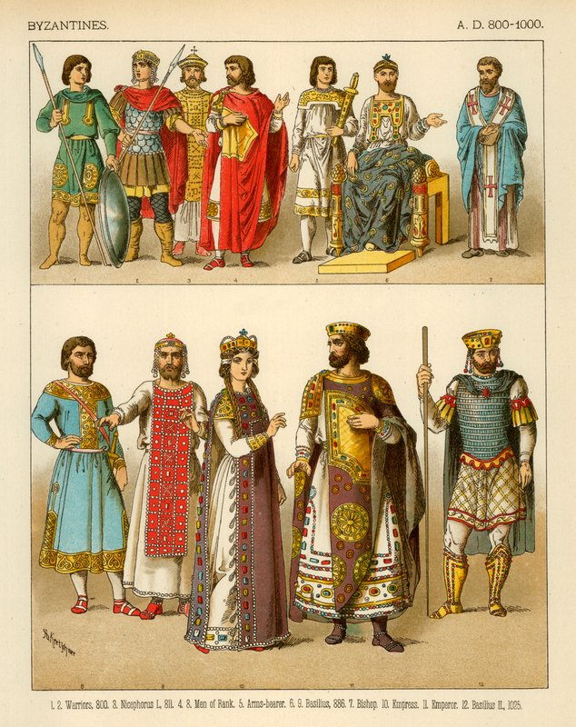 Bysantinsk kostyme 800-1000 e.Kr av Albert Kretschmer