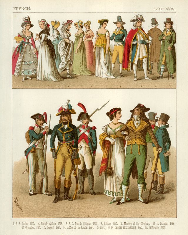 Franske kostymer 1790-1804 av Albert Kretschmer