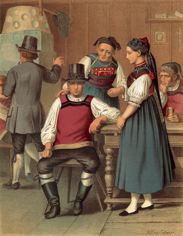Tysk drakt, Baden, Rickesbach av Albert Kretschmer