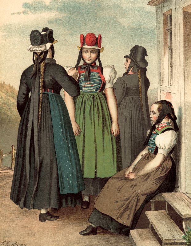 Tysk drakt, Baden, St Georgen, Tennenbronn av Albert Kretschmer