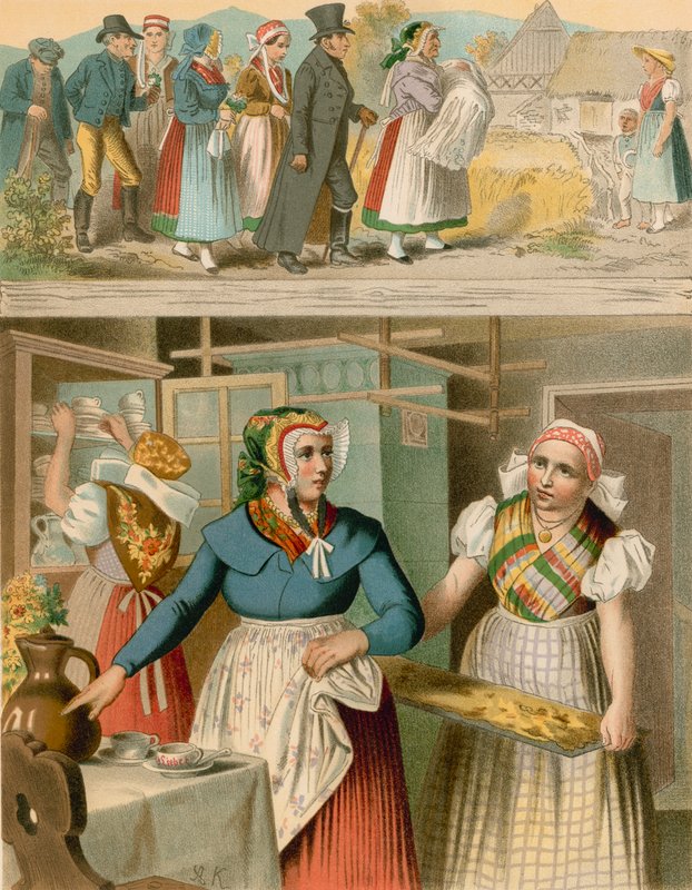 Tysk drakt, Preussen (provinsen Schlesien), Buchwald, Fischbach av Albert Kretschmer