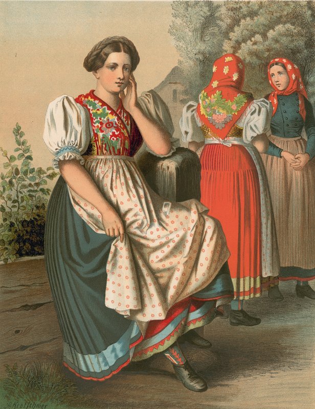 Tysk drakt, Schlesien, Tzarnowany av Albert Kretschmer