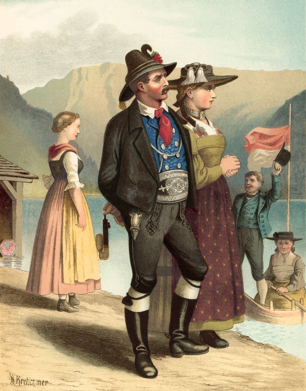 Tysk drakt, Tyrol, Achenkirch av Albert Kretschmer