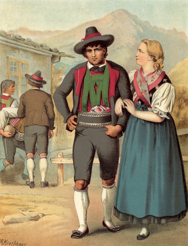 Tysk drakt, Tyrol, Meran av Albert Kretschmer