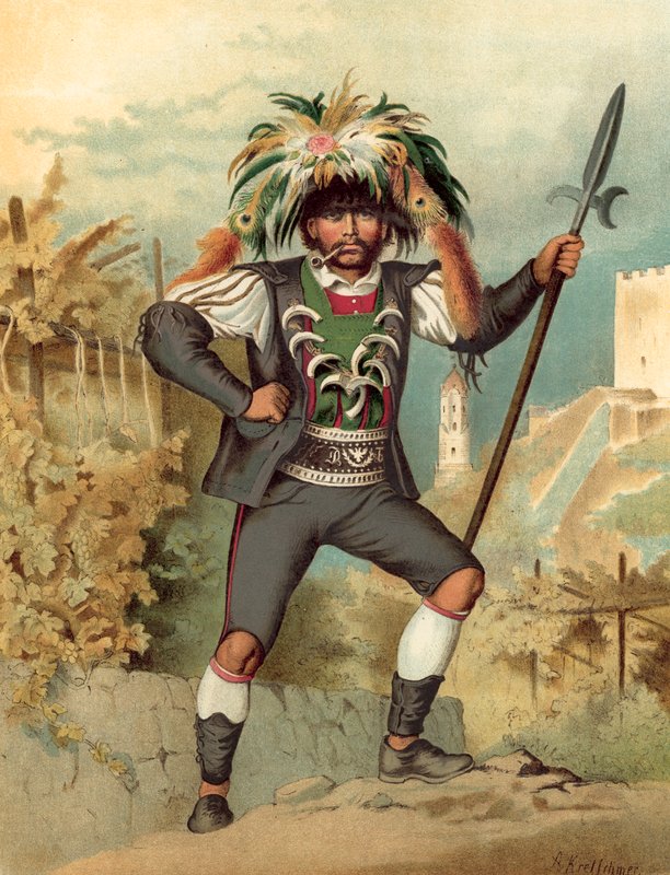 Tysk drakt, Tyrol, Weinhuter von Meran av Albert Kretschmer