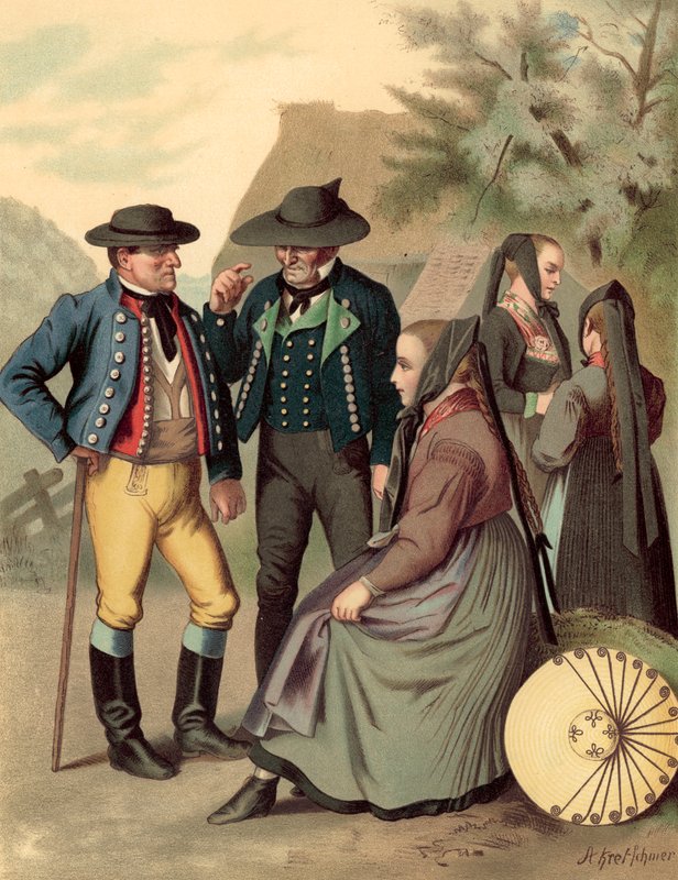 Tysk drakt, Wurtemberg, Freudenstadt Rottenburg av Albert Kretschmer
