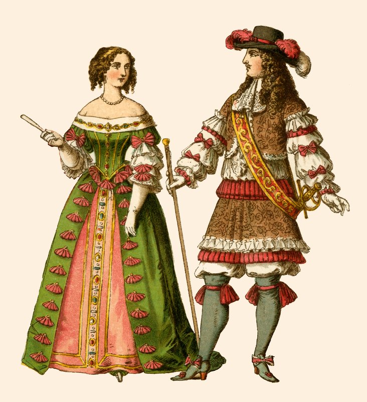 Kong Louis XIV av Frankrike og Maria Theresia dronning av Frankrike av Albert Kretschmer