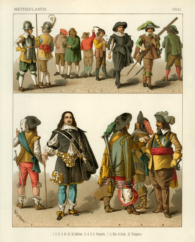 Nederland Kostymer 1600 av Albert Kretschmer