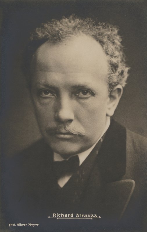 Portrett av den musikalske komponisten Richard Strauss (s/hvitt foto) av Albert Meyer