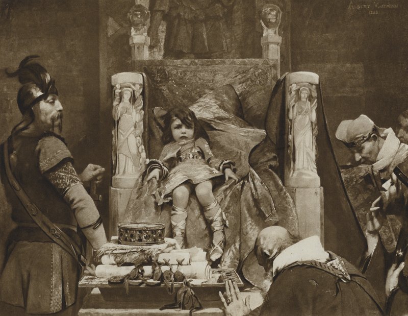 Clovis II, The Boy Kind of the Franks (litho) av Albert Pierre René (after) Maignan