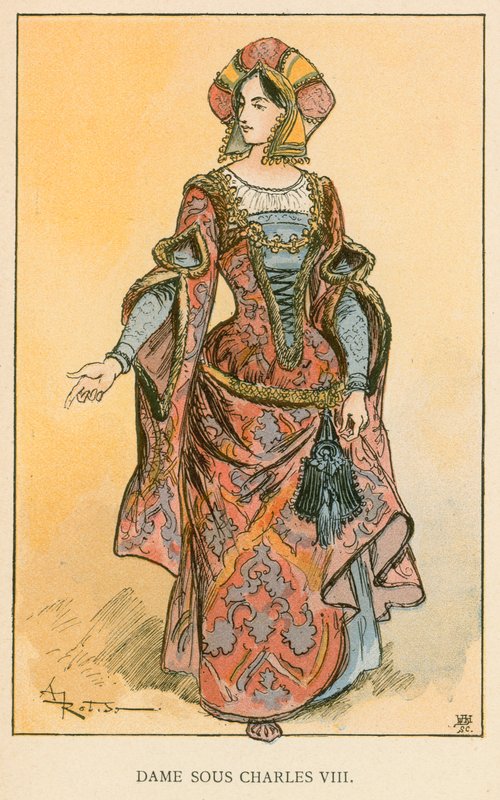 Lady under Charles VIII av Albert Robida