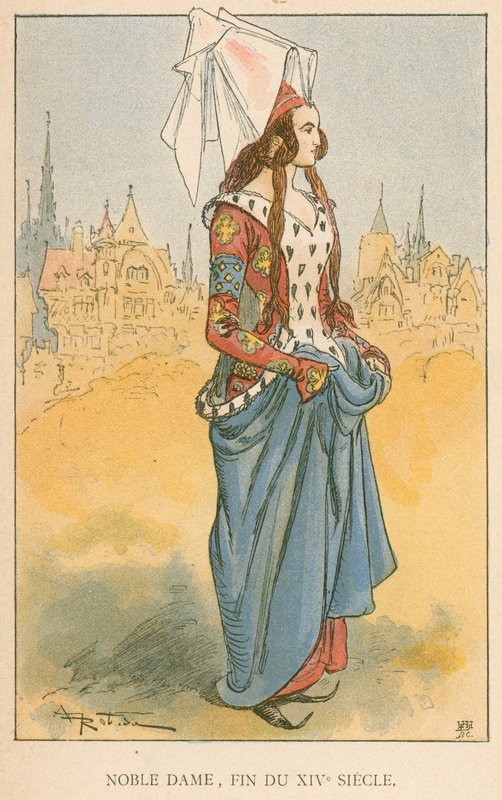 Noble Lady, slutten av det 14. århundre av Albert Robida