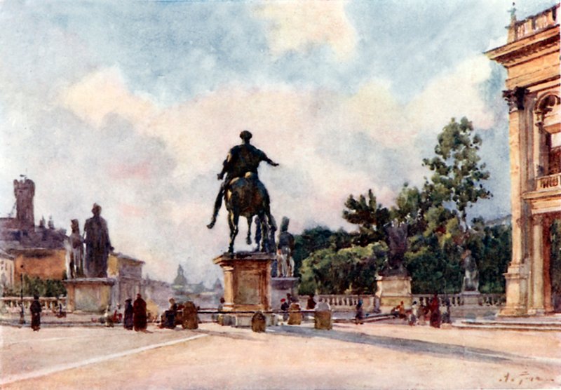 Bronsestatue av Marcus Aurelius på Capitol av Alberto Pisa