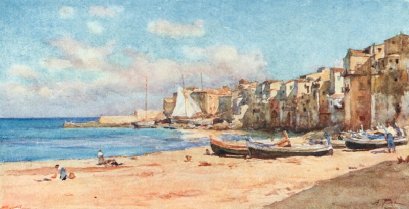 Havnen i Cefalu av Alberto Pisa