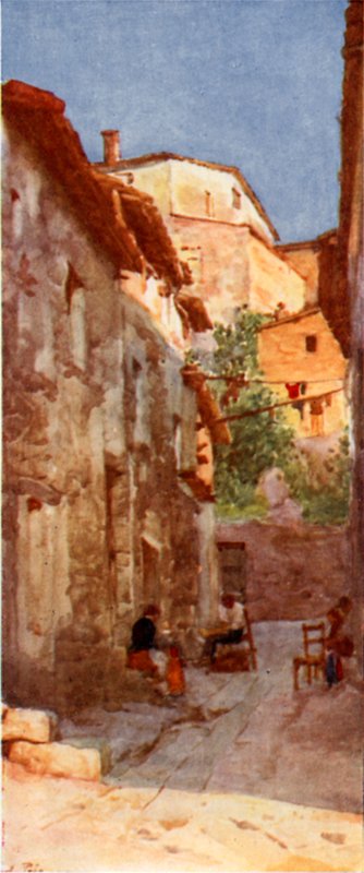 Village Street ved Anticoli, i Sabine Hills av Alberto Pisa