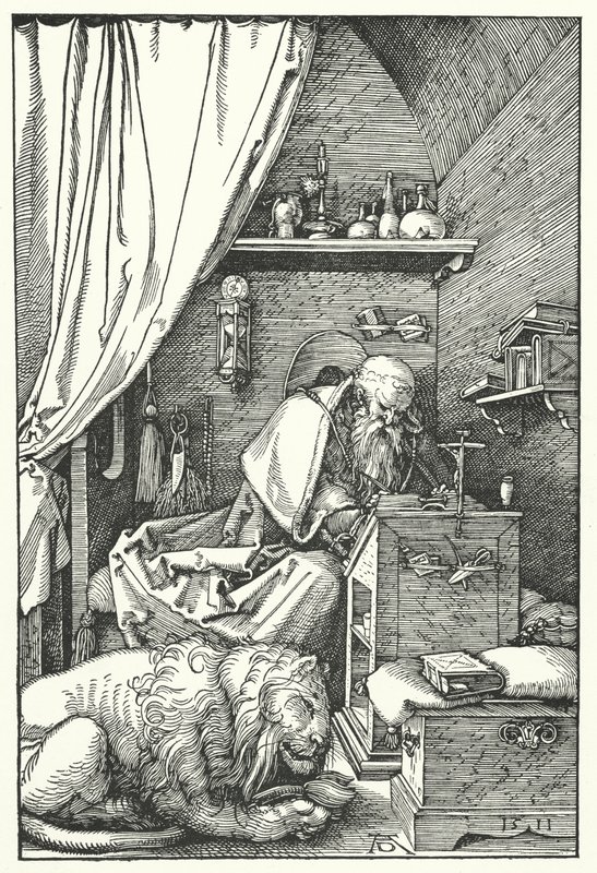 St. Jerome i cellen hans av Albrecht Dürer