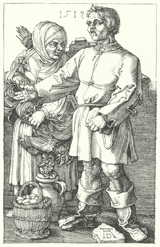 Bønder som selger produktene sine av Albrecht (after) Durer or Duerer
