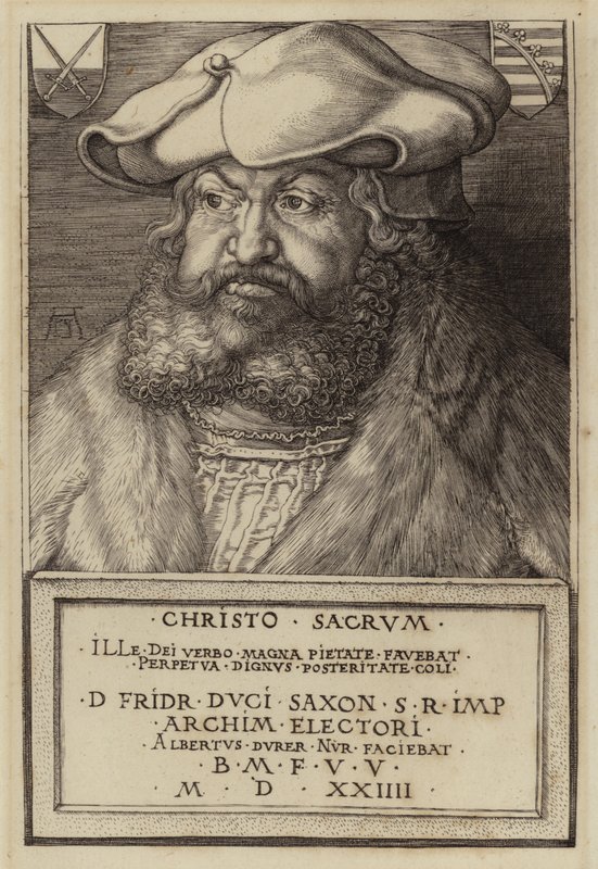Fredrik den vise, kurfyrst av Sachsen (gravering) av Albrecht (after) Durer or Duerer