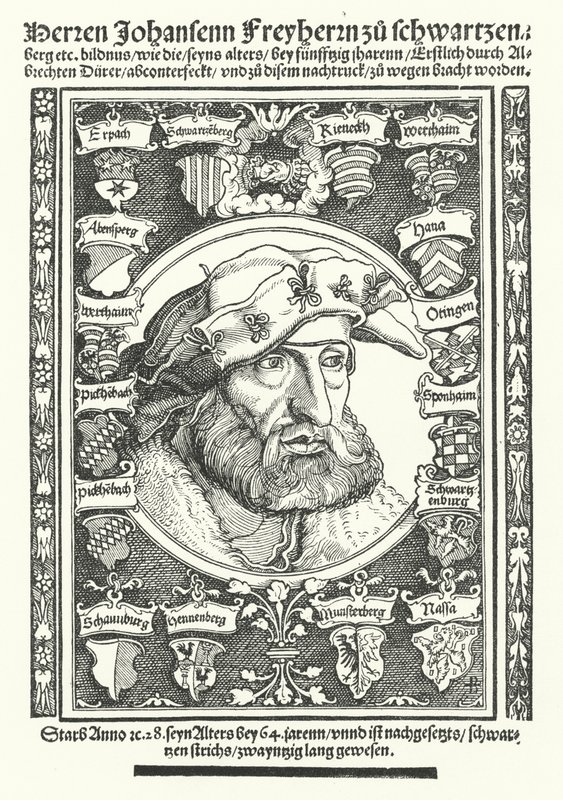 Johann av Schwarzenberg , tysk moralist, poet og reformator (gravering) av Albrecht (after) Durer or Duerer