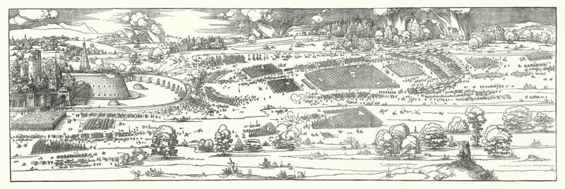 Beleiringen av en festning (gravering) av Albrecht (after) Durer or Duerer