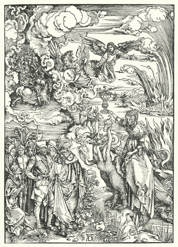 The Hore of Babylon (gravering) av Albrecht (after) Durer or Duerer