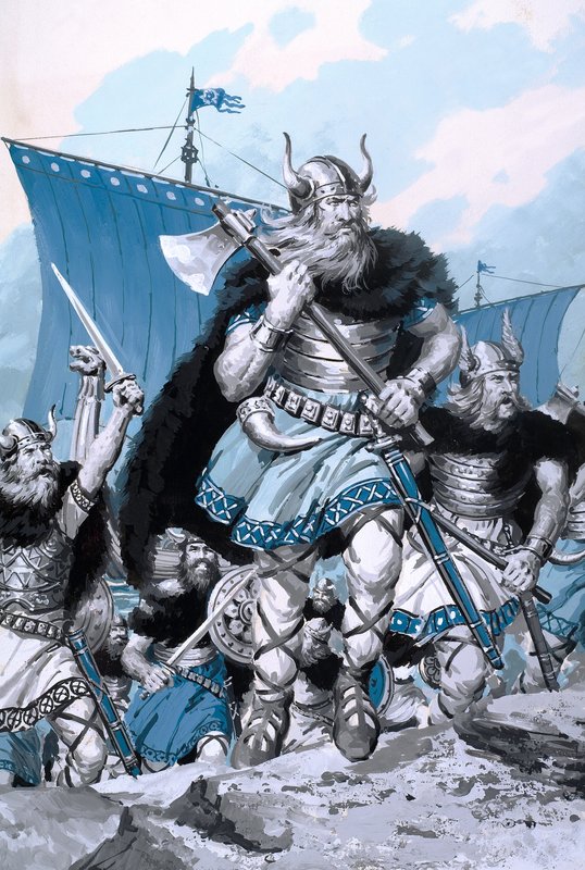 Djevler fra havet, fra «Frankrikes historie» (gouache på papir) av Alessandro Biffignandi