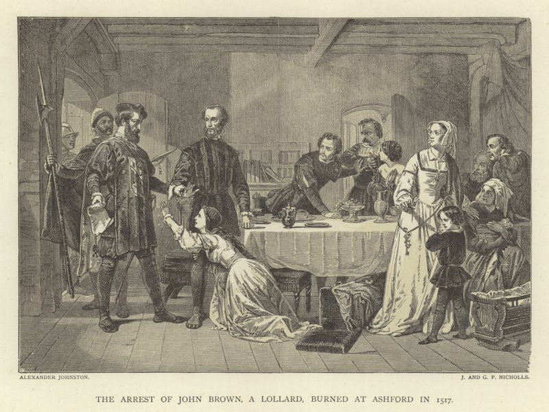 Arrestasjonen av John Brown, en Lollard, brant ved Ashford i 1517 av Alexander Johnston
