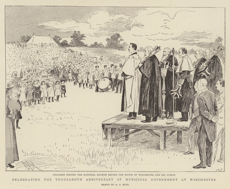 Feirer tusenårsjubileet for kommunale myndigheter i Winchester av Alexander Stuart Boyd