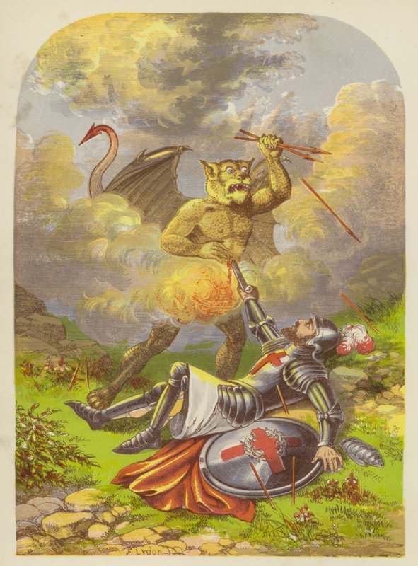 Kristne kjemper med Apollyon av Alexander Francis Lydon