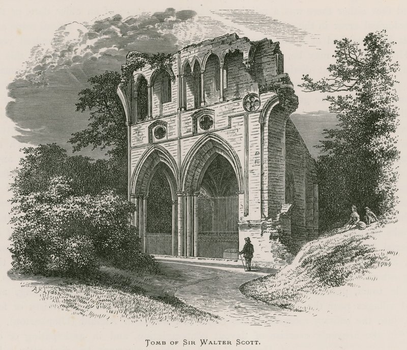 Dryburgh Abbey, graven til Sir Walter Scott av Alexander Francis Lydon