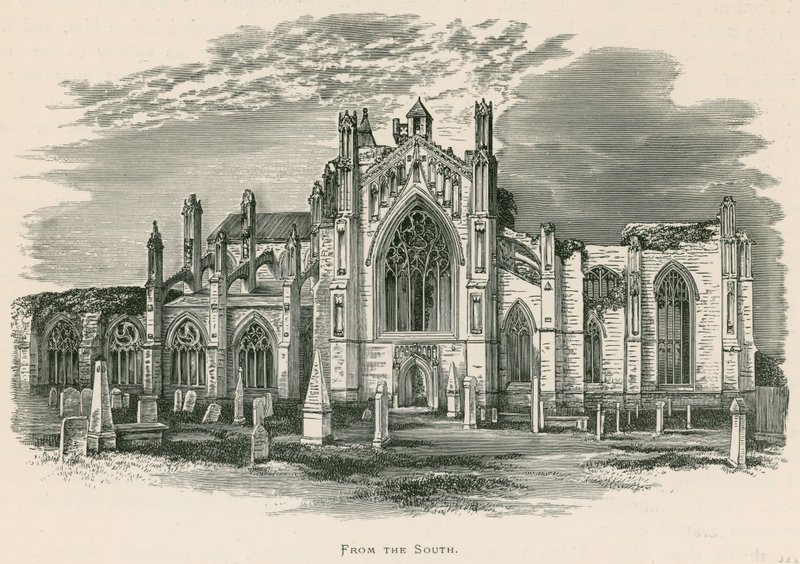 Melrose Abbey, fra sør av Alexander Francis Lydon