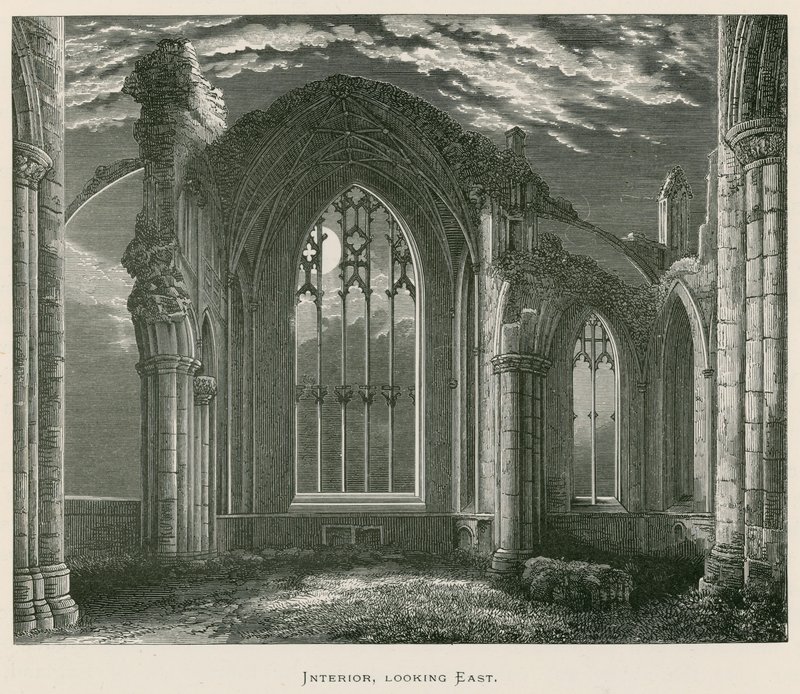 Melrose Abbey, interiør, med utsikt mot øst av Alexander Francis Lydon