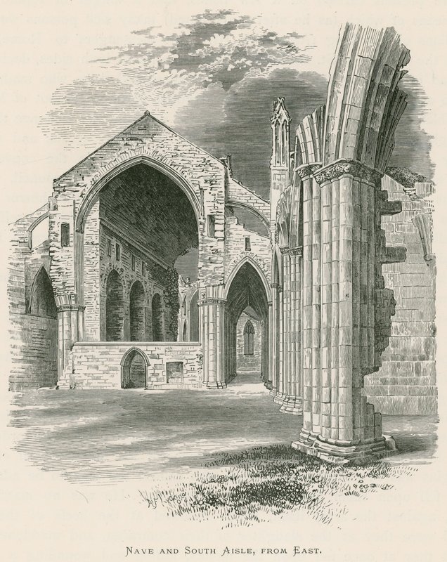 Melrose Abbey, Nave og South Aisle, fra øst av Alexander Francis Lydon