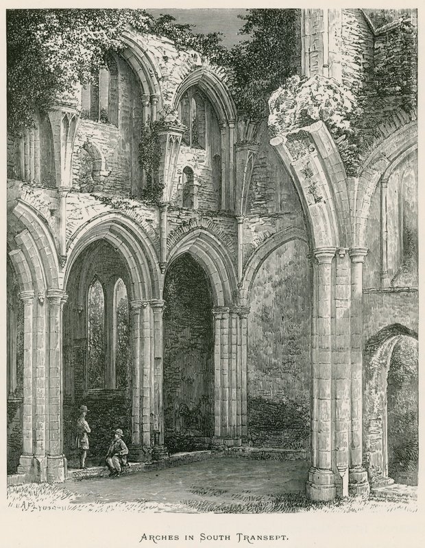 Netley Abbey, Arches in South Transept (gravering) av Alexander Francis Lydon