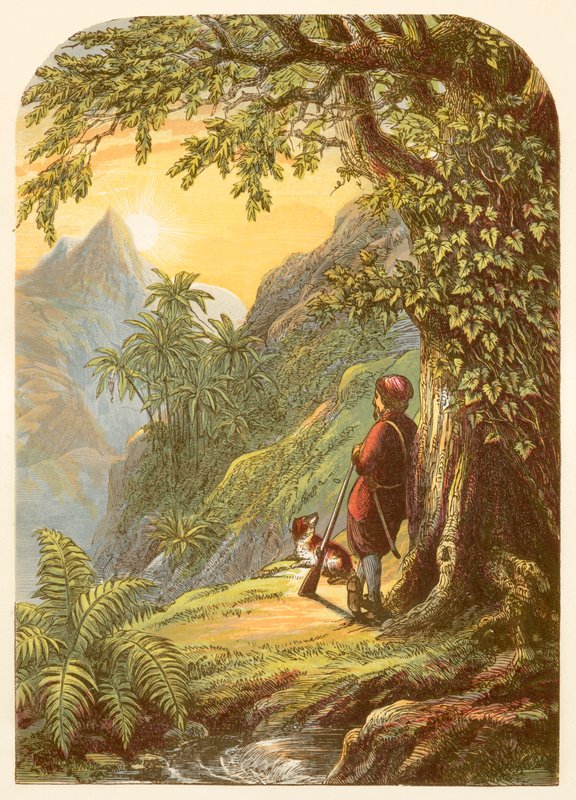 Robinson Crusoe tar en undersøkelse av øya av Alexander Francis Lydon