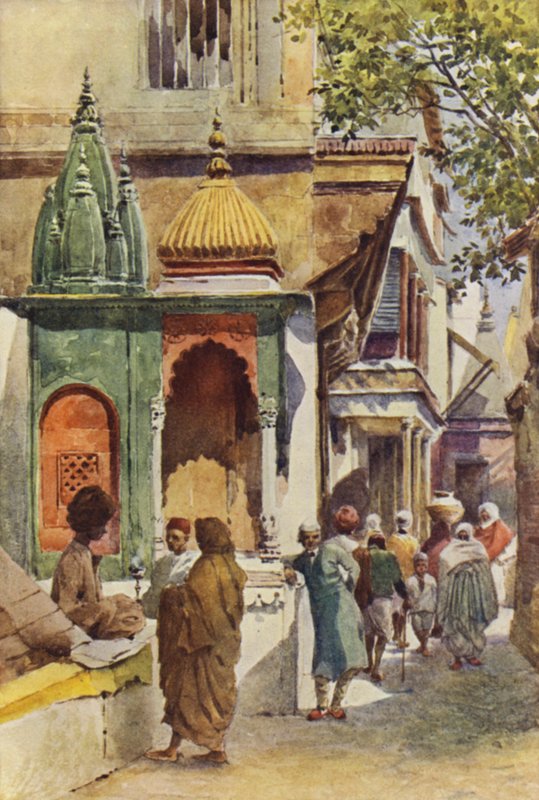 En hjørnehelligdom i en Benares-gate av Alexander Henry Hallam Murray