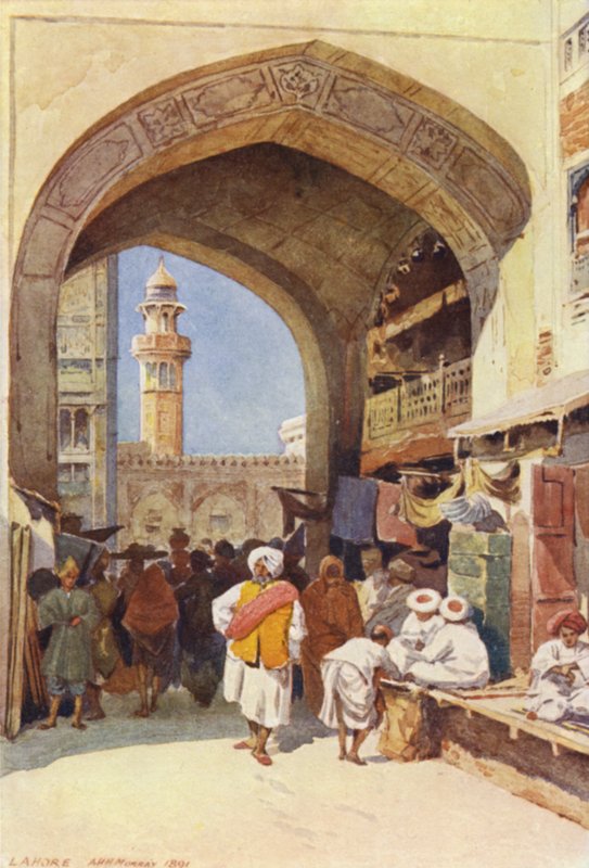 En inngangsport i basaren, Lahore av Alexander Henry Hallam Murray