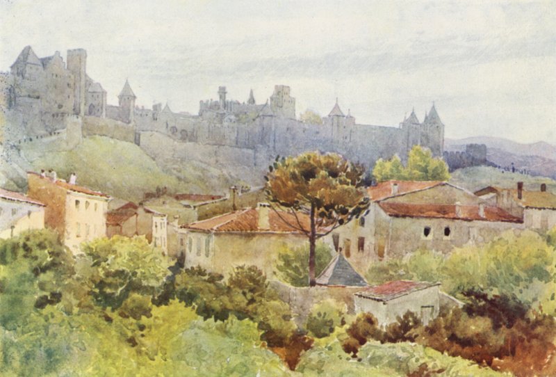 Carcassonne, Cite (farge litho) av Alexander Henry Hallam Murray