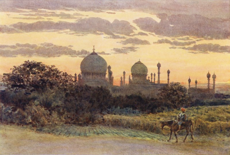 Solnedgang bak Ibrahim Roza, Bijapur av Alexander Henry Hallam Murray