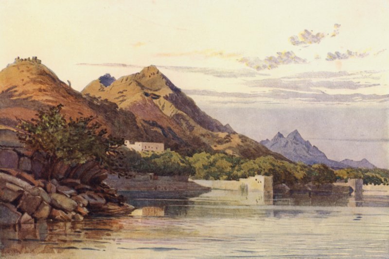 Ana Sagar, Ajmere (farge litho) av Alexander Henry Hallam Murray