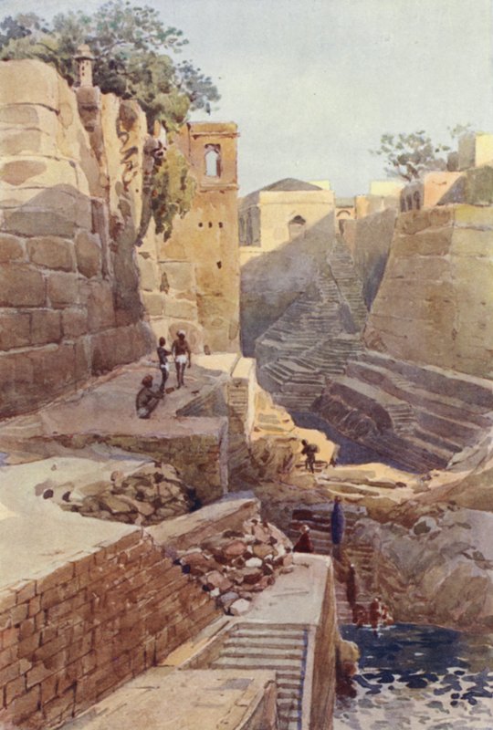 Tanken på baksiden av Dargah, Ajmere (farge litho) av Alexander Henry Hallam Murray