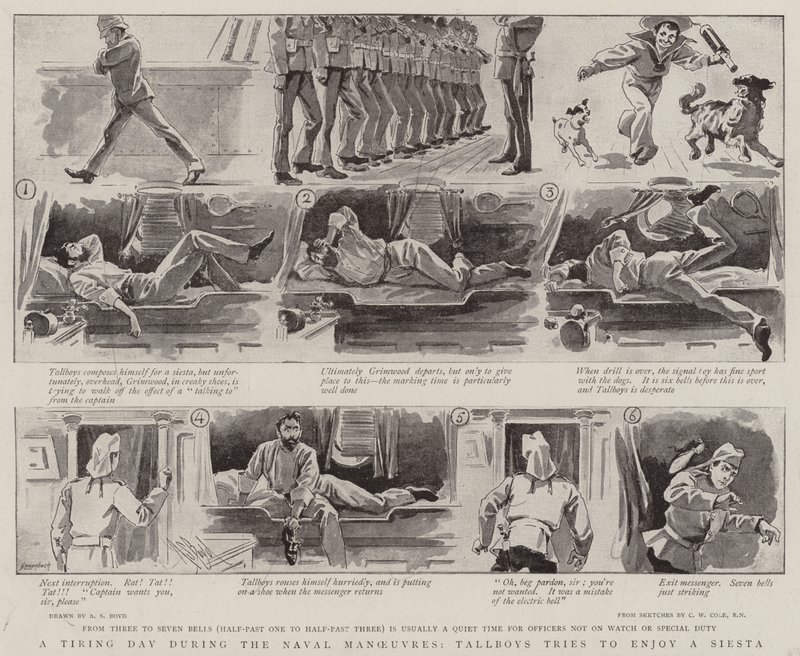 En slitsom dag under sjømanøvrene prøver Tallboys å nyte en siesta av Alexander Stuart Boyd