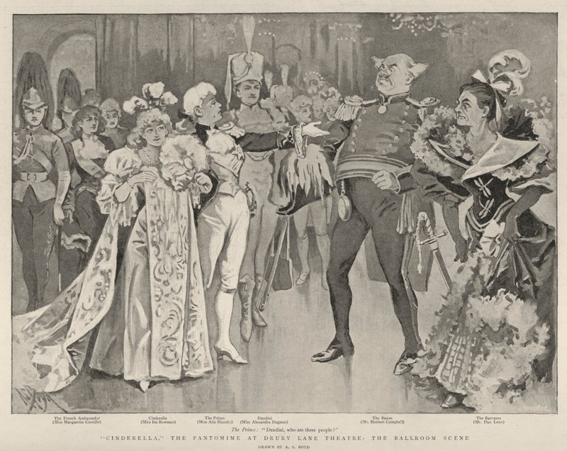 Askepott, Pantomime på Drury Lane Theatre, Ballroom Scene av Alexander Stuart Boyd