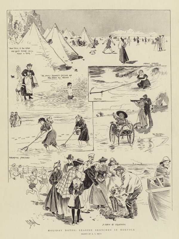 Ferienotater, sjøsideskisser i Norfolk av Alexander Stuart Boyd