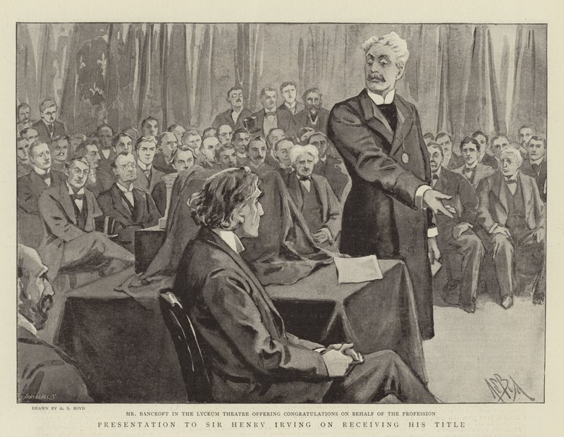 Presentasjon til Sir Henry Irving etter å ha mottatt tittelen hans av Alexander Stuart Boyd