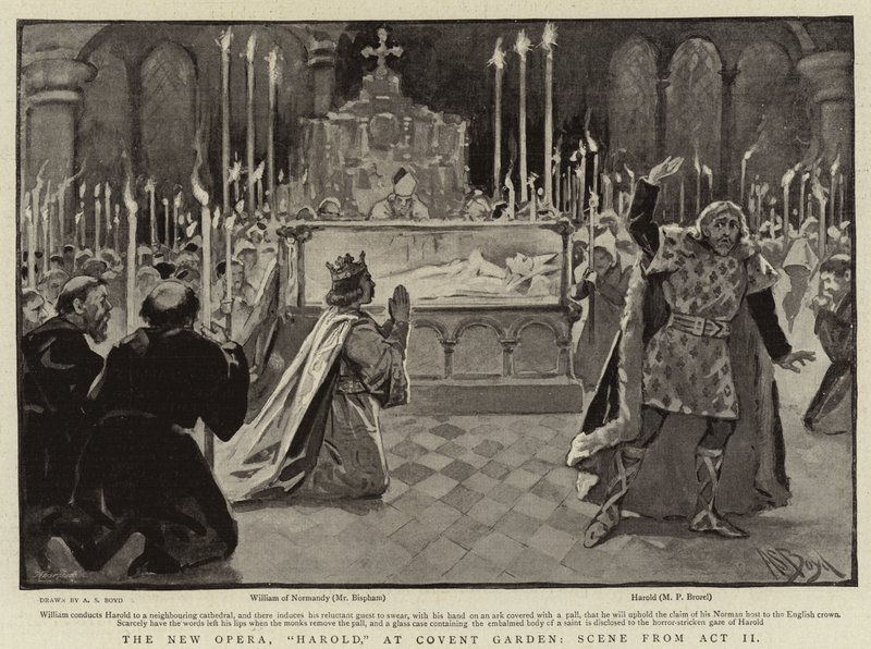 The New Opera, Harold, i Convent Garden, scene fra akt II av Alexander Stuart Boyd