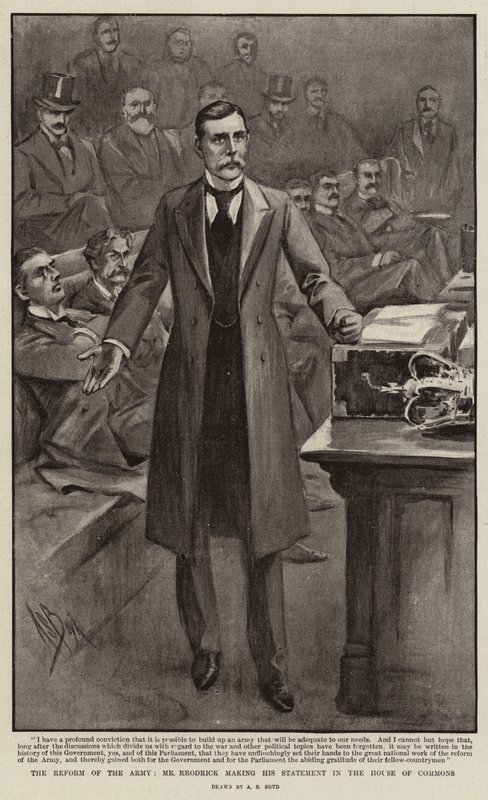 Reformen av hæren, Mr Rrodrick avgir sin uttalelse i Underhuset av Alexander Stuart Boyd