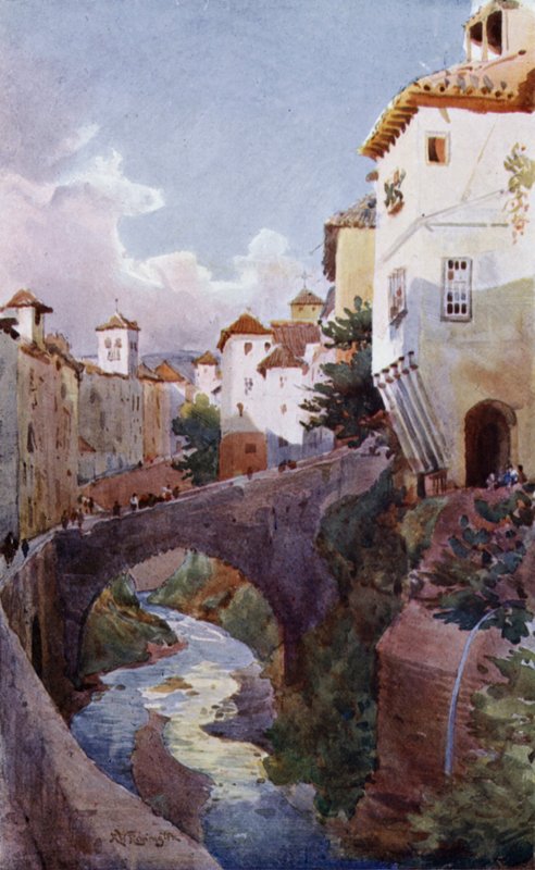 I Albaicin, Granada (farge litho) av Alexander Wallace Rimington
