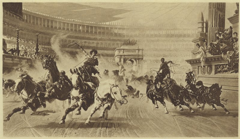 The Chariot Race (fotogravure) av Alexander von Wagner