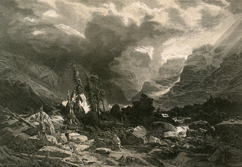 Storm i Haslithal, Berner Oberland av Alexandre Calame